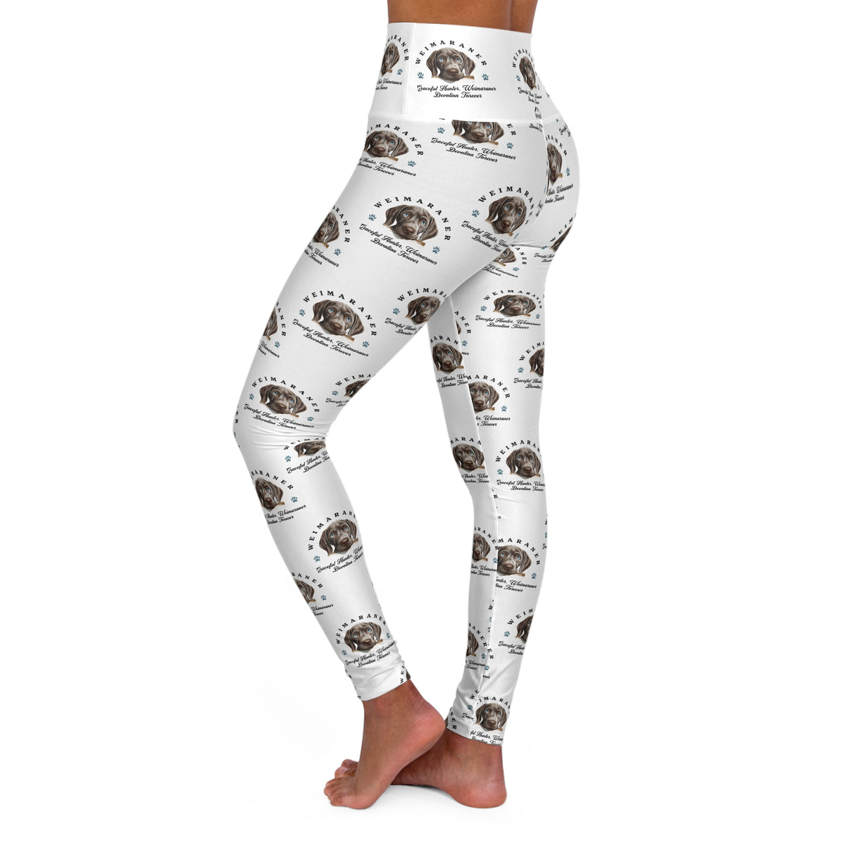 Weimaraner &quot;Devotion: Forever Graceful Hunter Edition&quot; Skinny High-Waisted Yoga Leggings – Athletic Elegance for Weimaraner Lovers