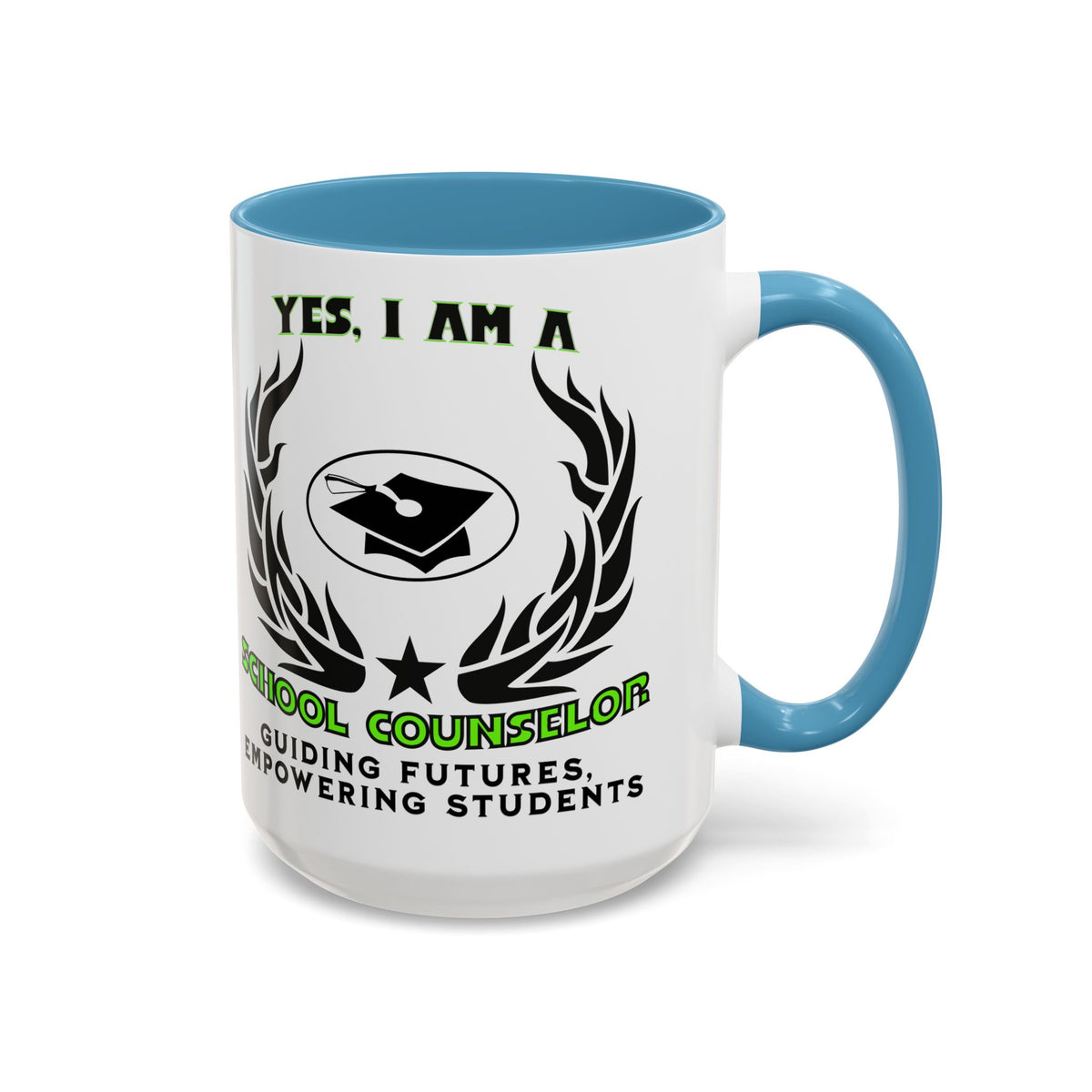 School Counselor Mug  11oz and 15oz Accent Coffee Mug with Guiding Futures Empowering Students&#39; Slogan Perfect for Counselors and Educators