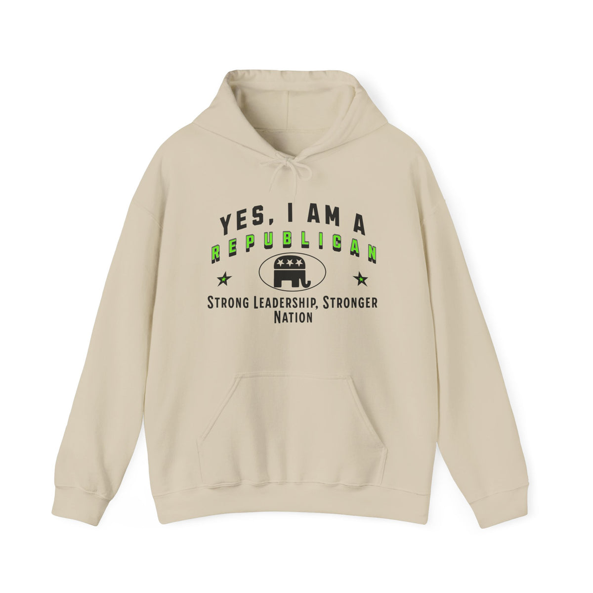 Republican Hoodie - &#39;YES, I AM A REPUBLICAN&#39; Unisex Sweatshirt | Strong Leadership, Stronger Nation | Patriotic Apparel