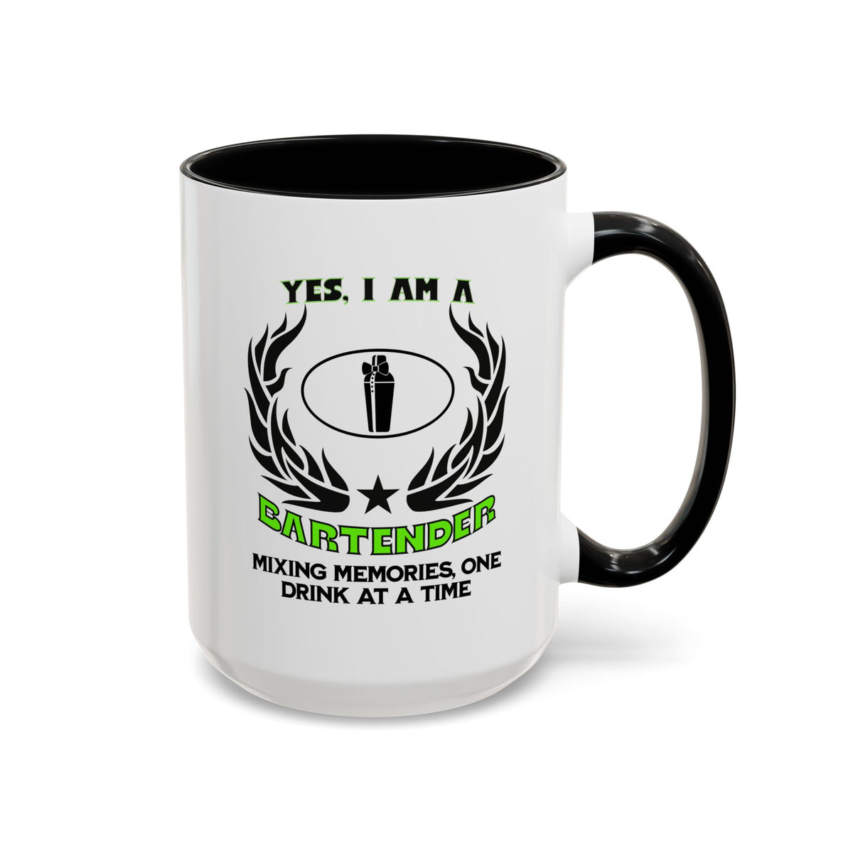 Bartender Mug - &#39;Yes, I Am a Bartender&#39; - Mixing Memories One Drink at a Time - 11oz &amp; 15oz Ceramic Accent Mug - Gift for Mixologists