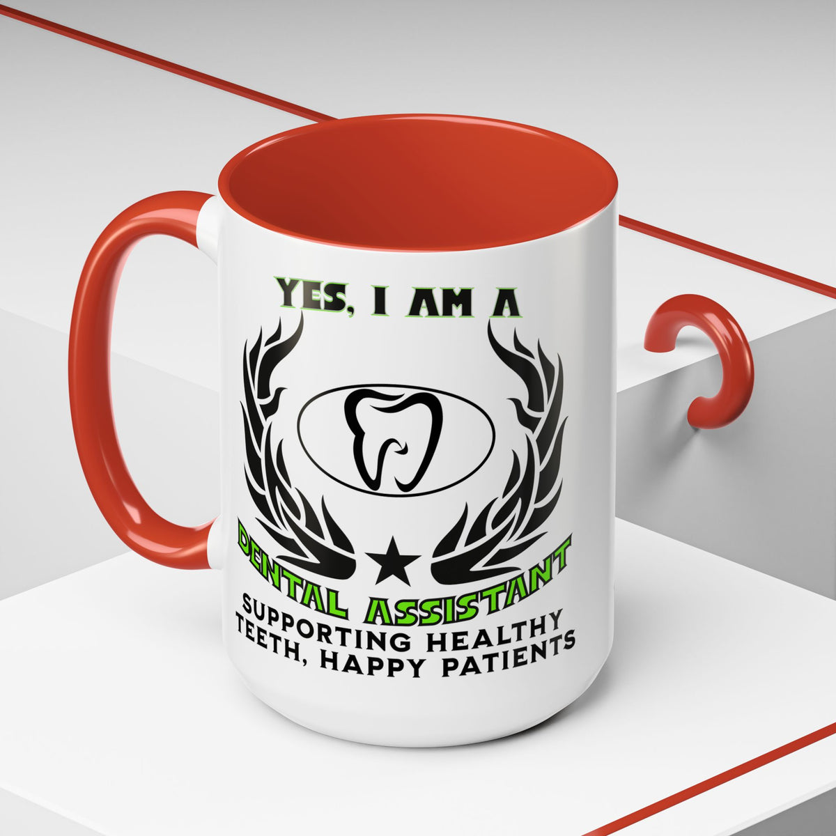 YES, I AM A DENTAL ASSISTANT&quot; Ceramic Accent Mug | 11oz &amp; 15oz | Dental Assistant Gift | Supporting Healthy Teeth Mug | Dental Slogan Cup