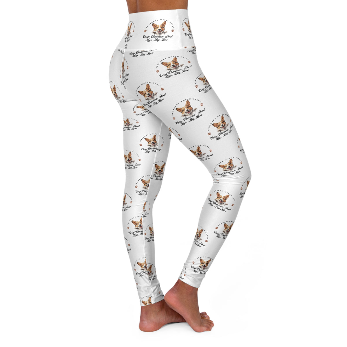 Corgi &quot;Charisma: Short Legs, Big Love&quot; Skinny High-Waisted Yoga Leggings – Fun, Flattery, and Corgi Charm in Every Step