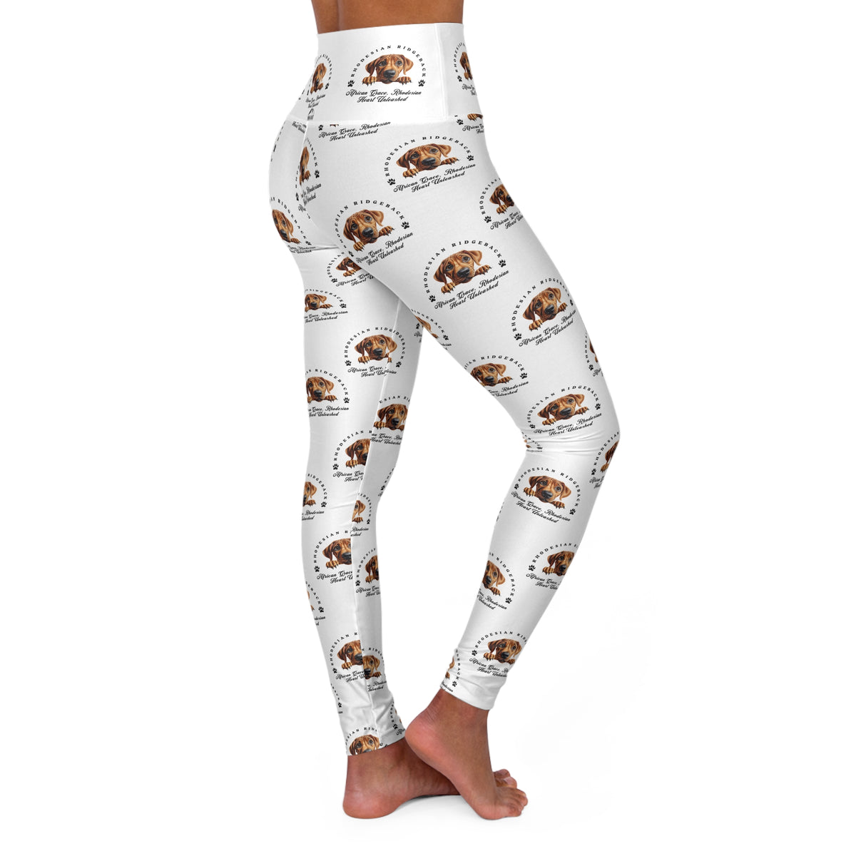 Rhodesian Ridgeback &quot;African Grace, Rhodesian Heart Unleashed&quot; Skinny High-Waisted Yoga Leggings – Power and Elegance in Every Move