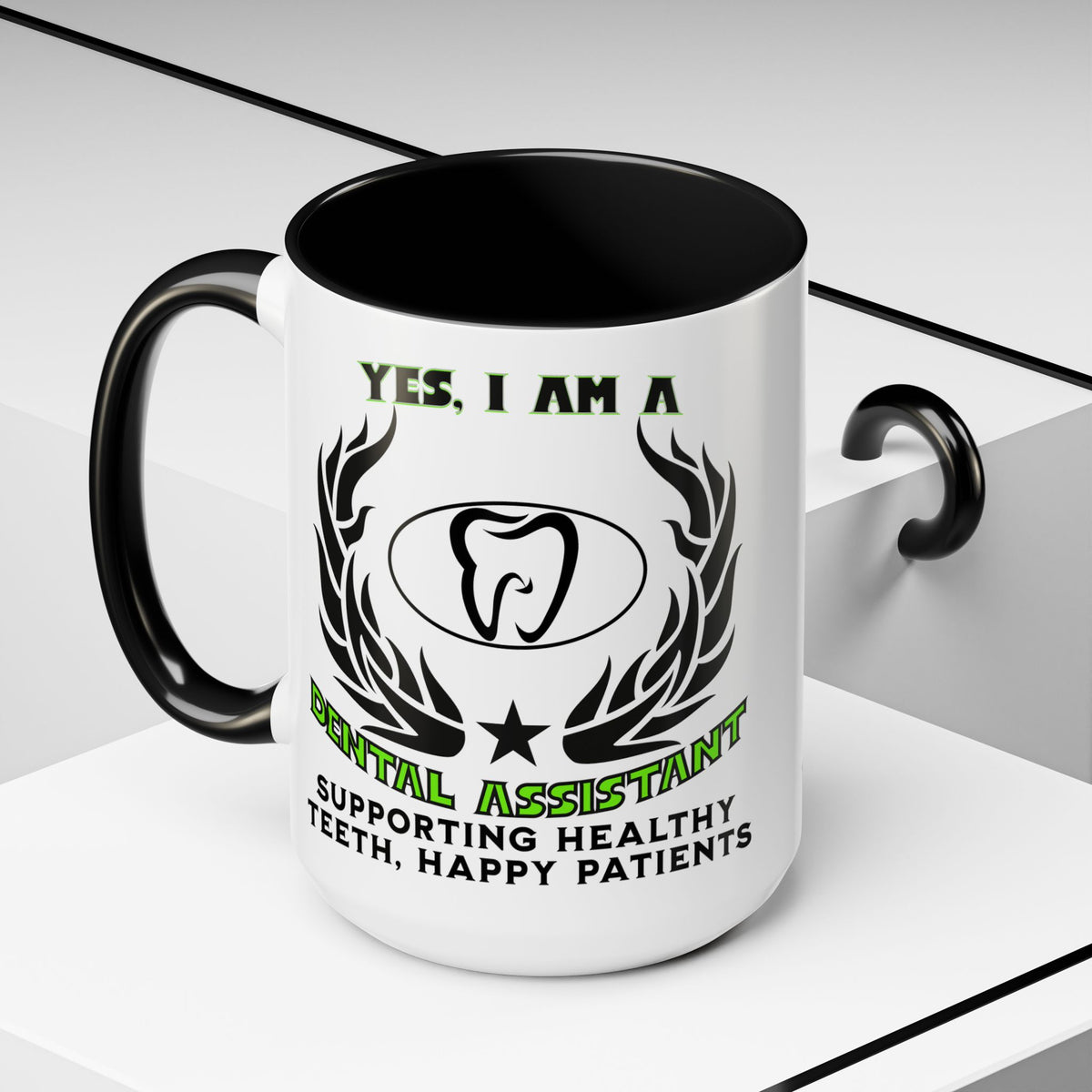 YES, I AM A DENTAL ASSISTANT&quot; Ceramic Accent Mug | 11oz &amp; 15oz | Dental Assistant Gift | Supporting Healthy Teeth Mug | Dental Slogan Cup