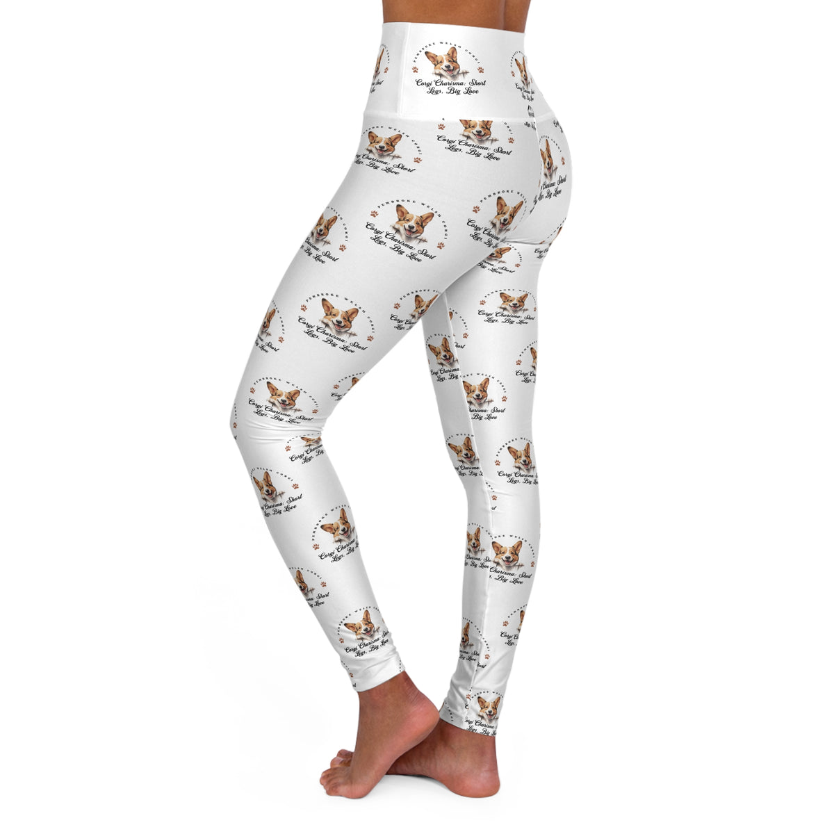 Corgi &quot;Charisma: Short Legs, Big Love&quot; Skinny High-Waisted Yoga Leggings – Fun, Flattery, and Corgi Charm in Every Step