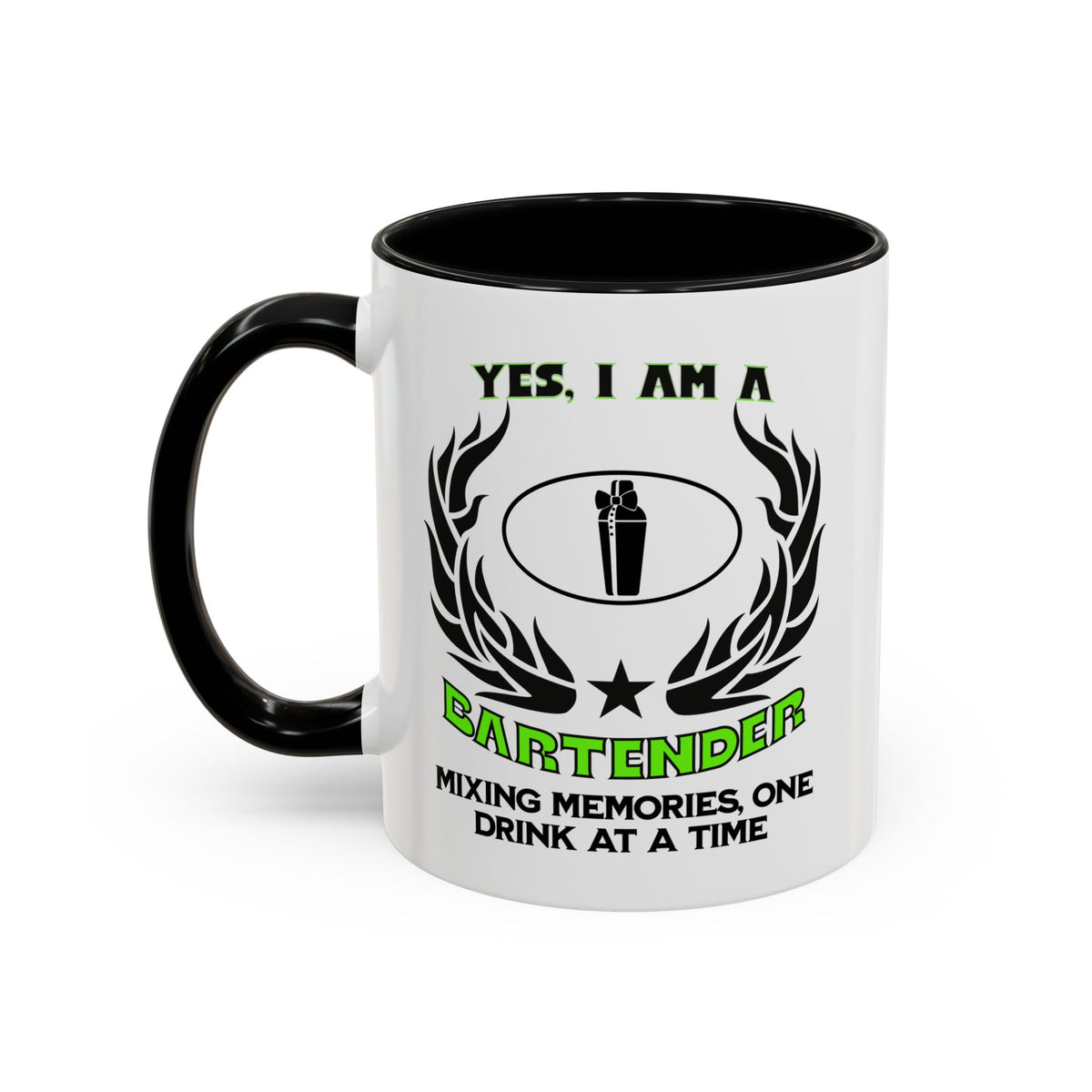 YES, I AM A BARTENDER&quot; Ceramic Accent Mug | Profession Mug | 11oz &amp; 15oz | Bartender Gift | Mixing Memories Mug | Bartender Slogan Cup