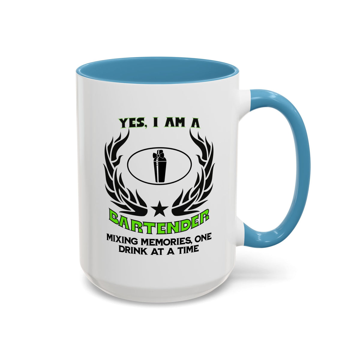 Bartender Mug - &#39;Yes, I Am a Bartender&#39; - Mixing Memories One Drink at a Time - 11oz &amp; 15oz Ceramic Accent Mug - Gift for Mixologists