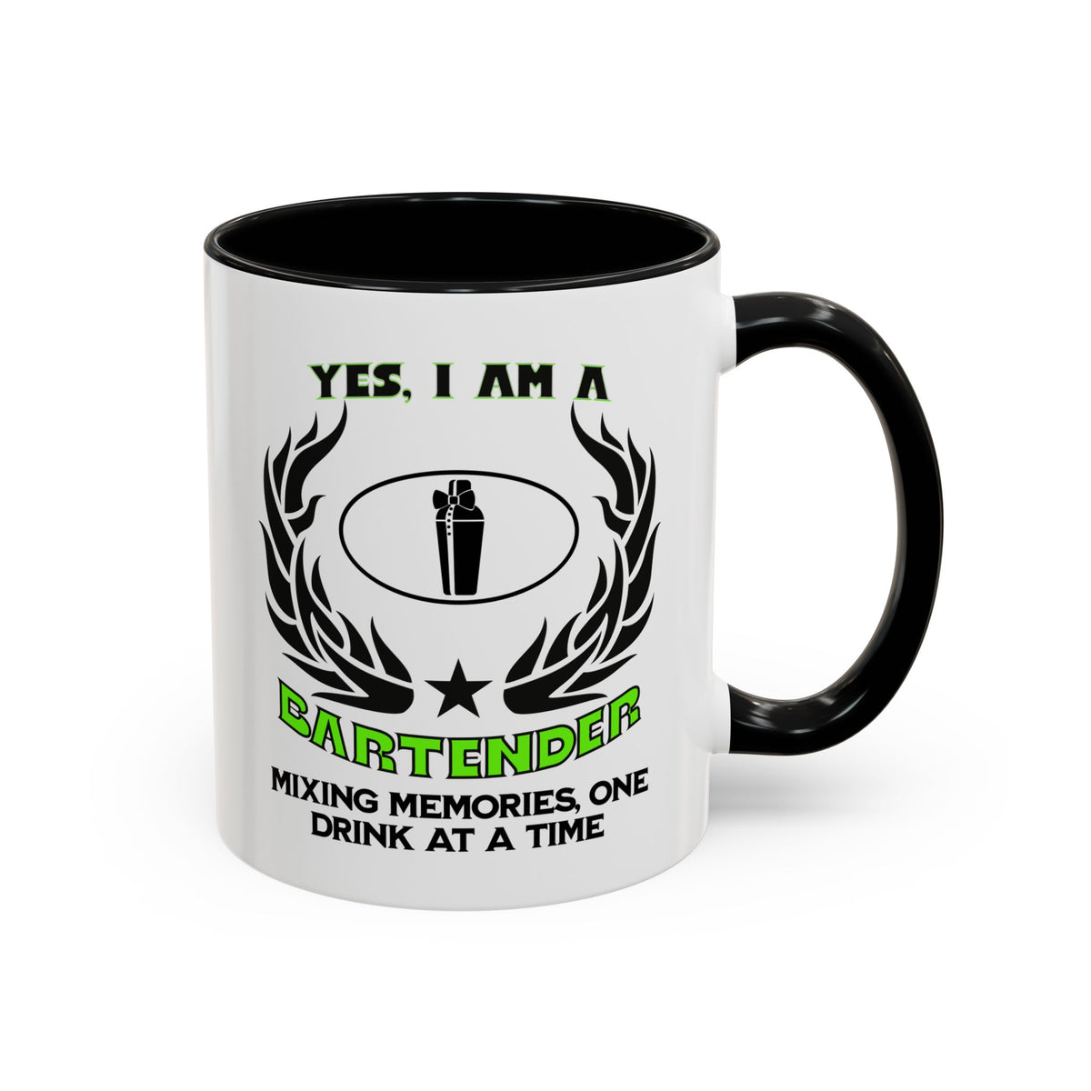 YES, I AM A BARTENDER&quot; Ceramic Accent Mug | Profession Mug | 11oz &amp; 15oz | Bartender Gift | Mixing Memories Mug | Bartender Slogan Cup