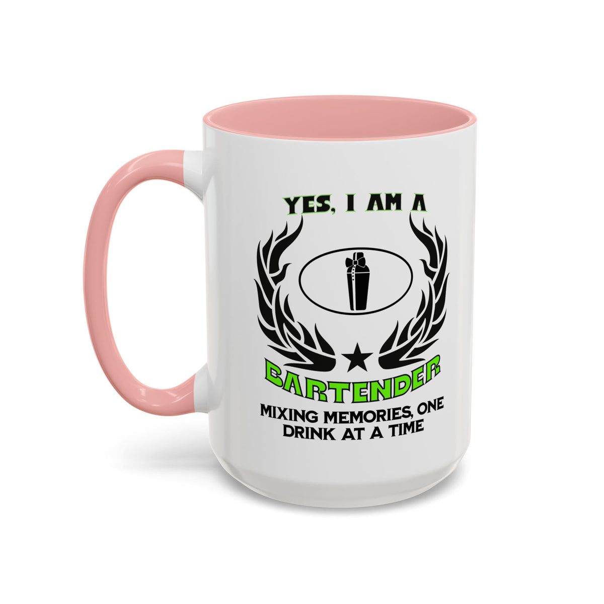 YES, I AM A BARTENDER&quot; Ceramic Accent Mug | Profession Mug | 11oz &amp; 15oz | Bartender Gift | Mixing Memories Mug | Bartender Slogan Cup