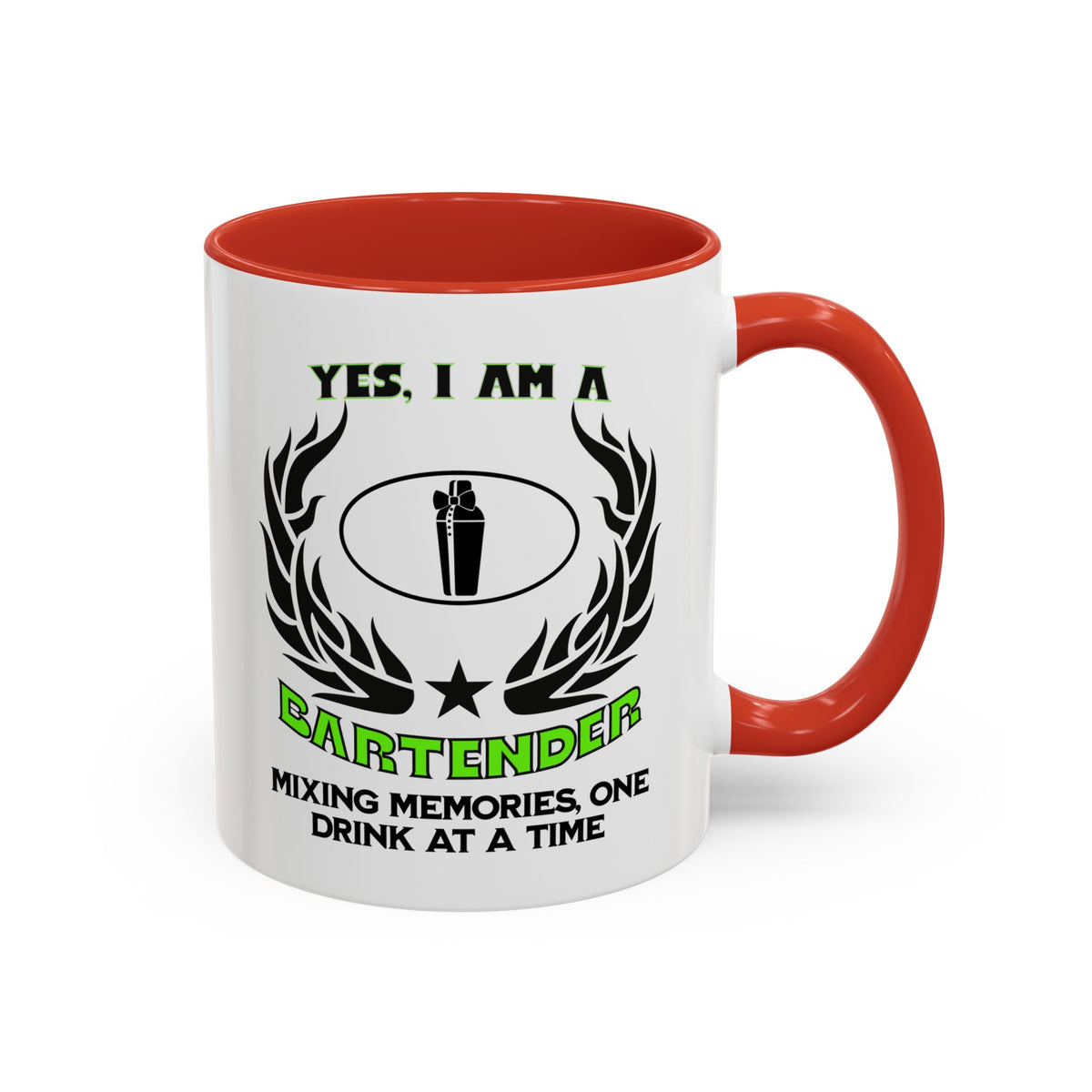 YES, I AM A BARTENDER&quot; Ceramic Accent Mug | Profession Mug | 11oz &amp; 15oz | Bartender Gift | Mixing Memories Mug | Bartender Slogan Cup