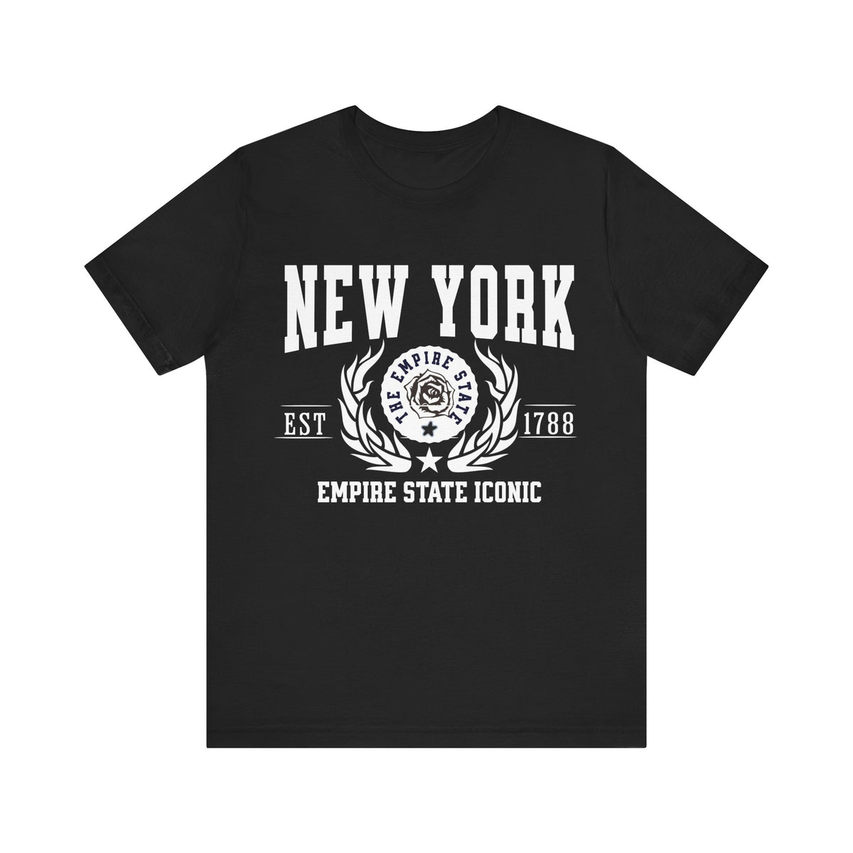 New York State T-Shirt – &quot;Empire State Iconic&quot; Slogan Tee, New York Pride Apparel, Perfect for Fans of NYC and Upstate Spirit