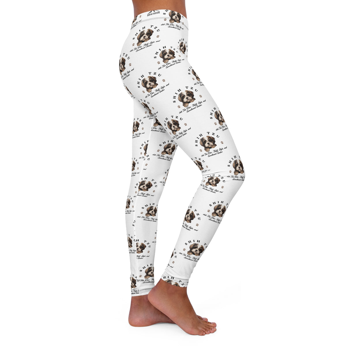 Shih Tzu &quot;Chic: Fluff, Style, and Sweetheart Smiles&quot; Skinny High-Waisted Yoga Leggings – Embrace Comfort and Cuteness in Every Move