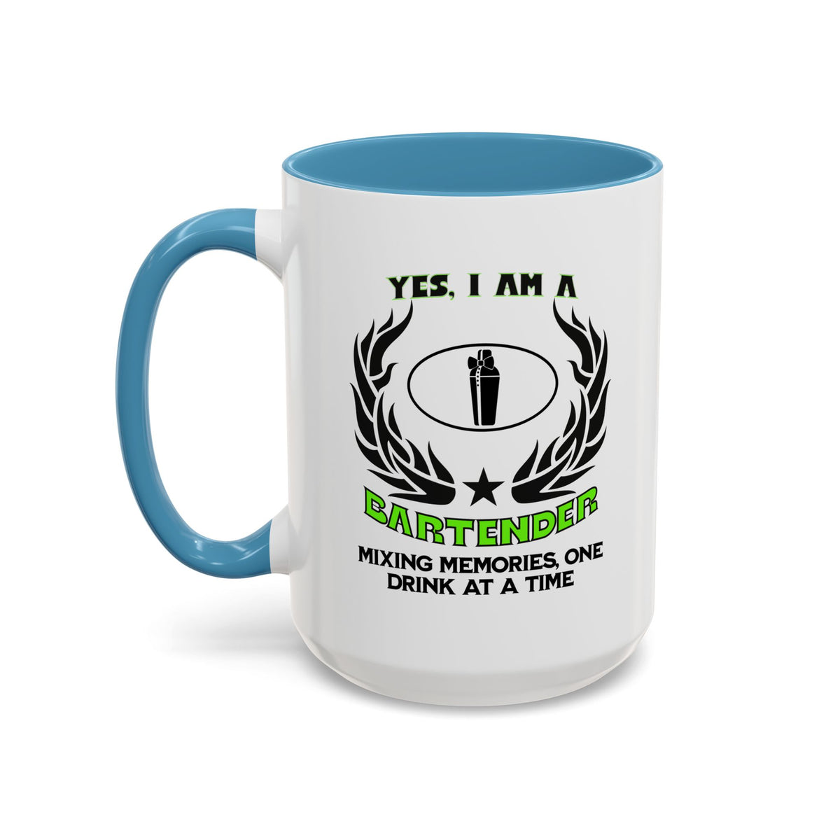 Bartender Mug - &#39;Yes, I Am a Bartender&#39; - Mixing Memories One Drink at a Time - 11oz &amp; 15oz Ceramic Accent Mug - Gift for Mixologists