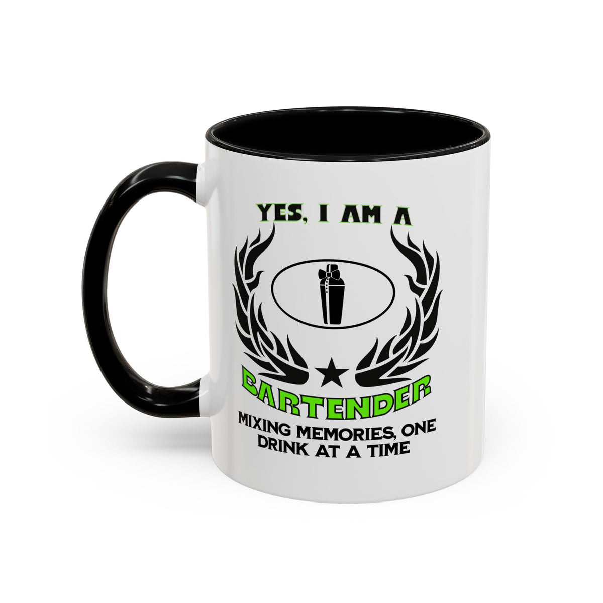 Bartender Mug - &#39;Yes, I Am a Bartender&#39; - Mixing Memories One Drink at a Time - 11oz &amp; 15oz Ceramic Accent Mug - Gift for Mixologists