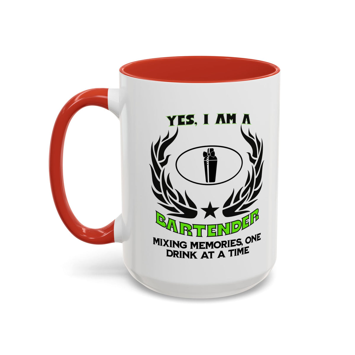 YES, I AM A BARTENDER&quot; Ceramic Accent Mug | Profession Mug | 11oz &amp; 15oz | Bartender Gift | Mixing Memories Mug | Bartender Slogan Cup