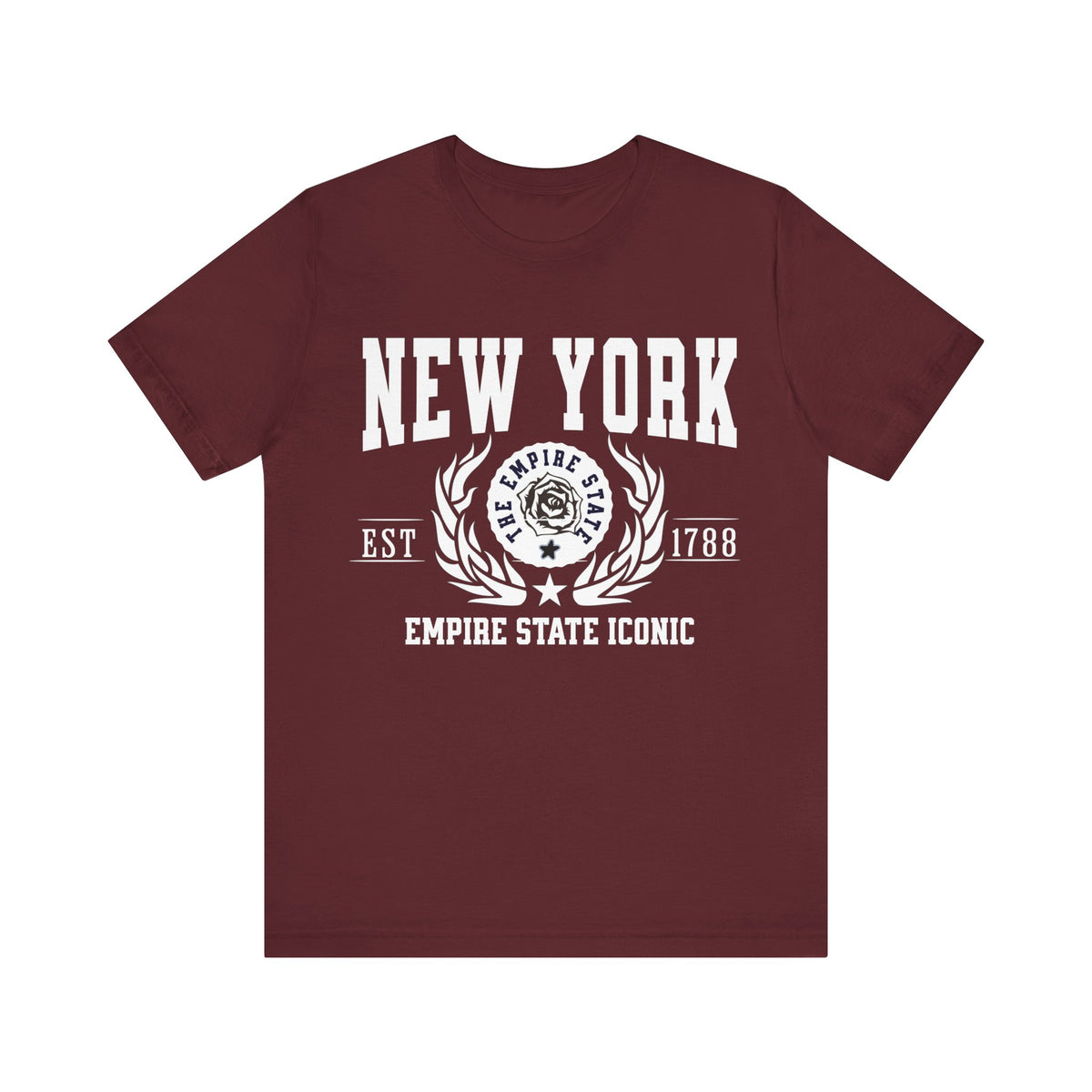 New York State T-Shirt – &quot;Empire State Iconic&quot; Slogan Tee, New York Pride Apparel, Perfect for Fans of NYC and Upstate Spirit