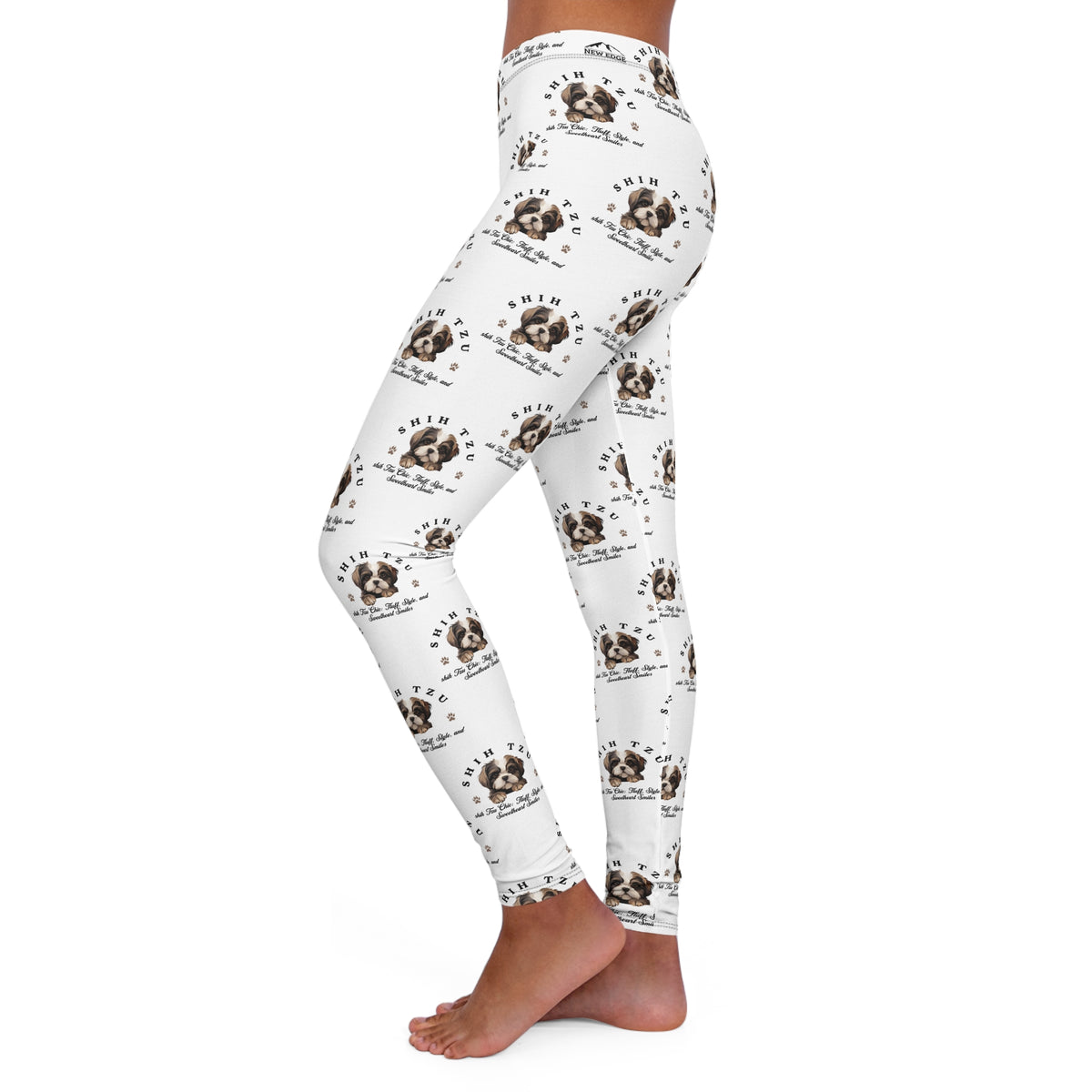 Shih Tzu &quot;Chic: Fluff, Style, and Sweetheart Smiles&quot; Skinny High-Waisted Yoga Leggings – Embrace Comfort and Cuteness in Every Move