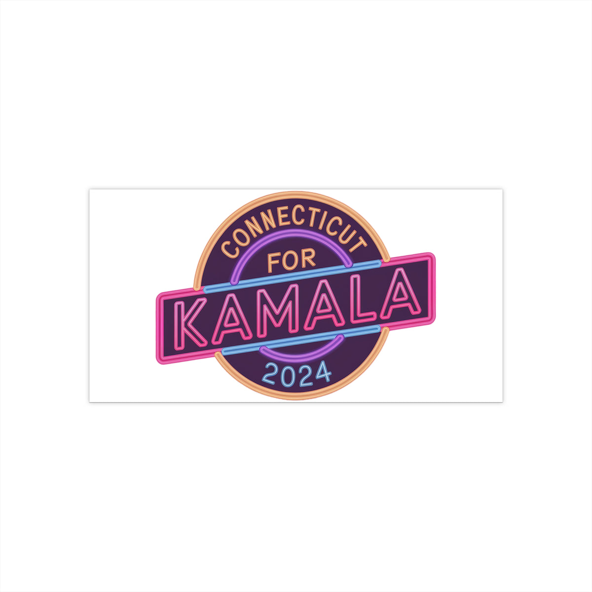 Connecticut for Kamala Harris 2024 Presidential Campaign Support Sticker – Show Your Connecticut Pride for Kamala