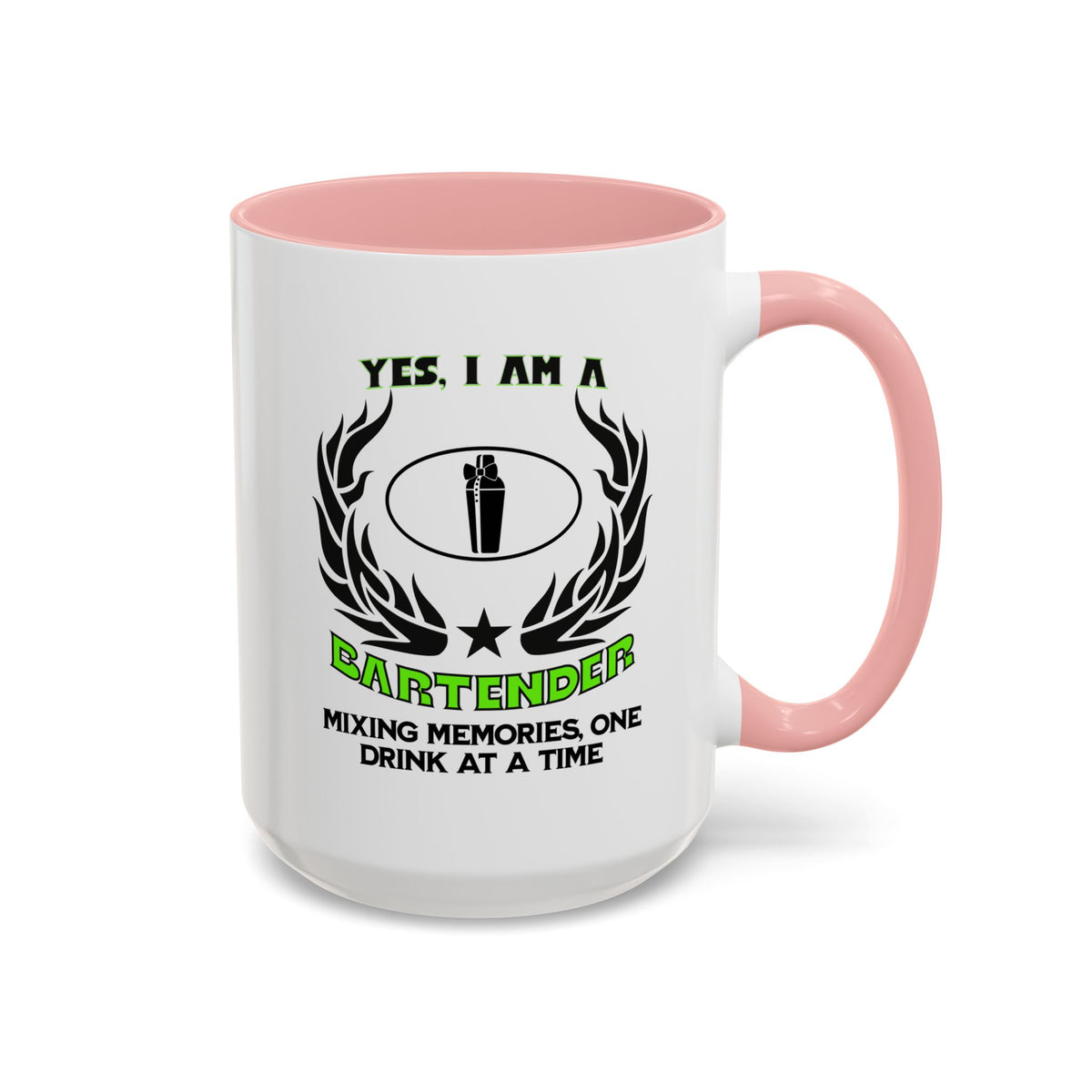 Bartender Mug - &#39;Yes, I Am a Bartender&#39; - Mixing Memories One Drink at a Time - 11oz &amp; 15oz Ceramic Accent Mug - Gift for Mixologists