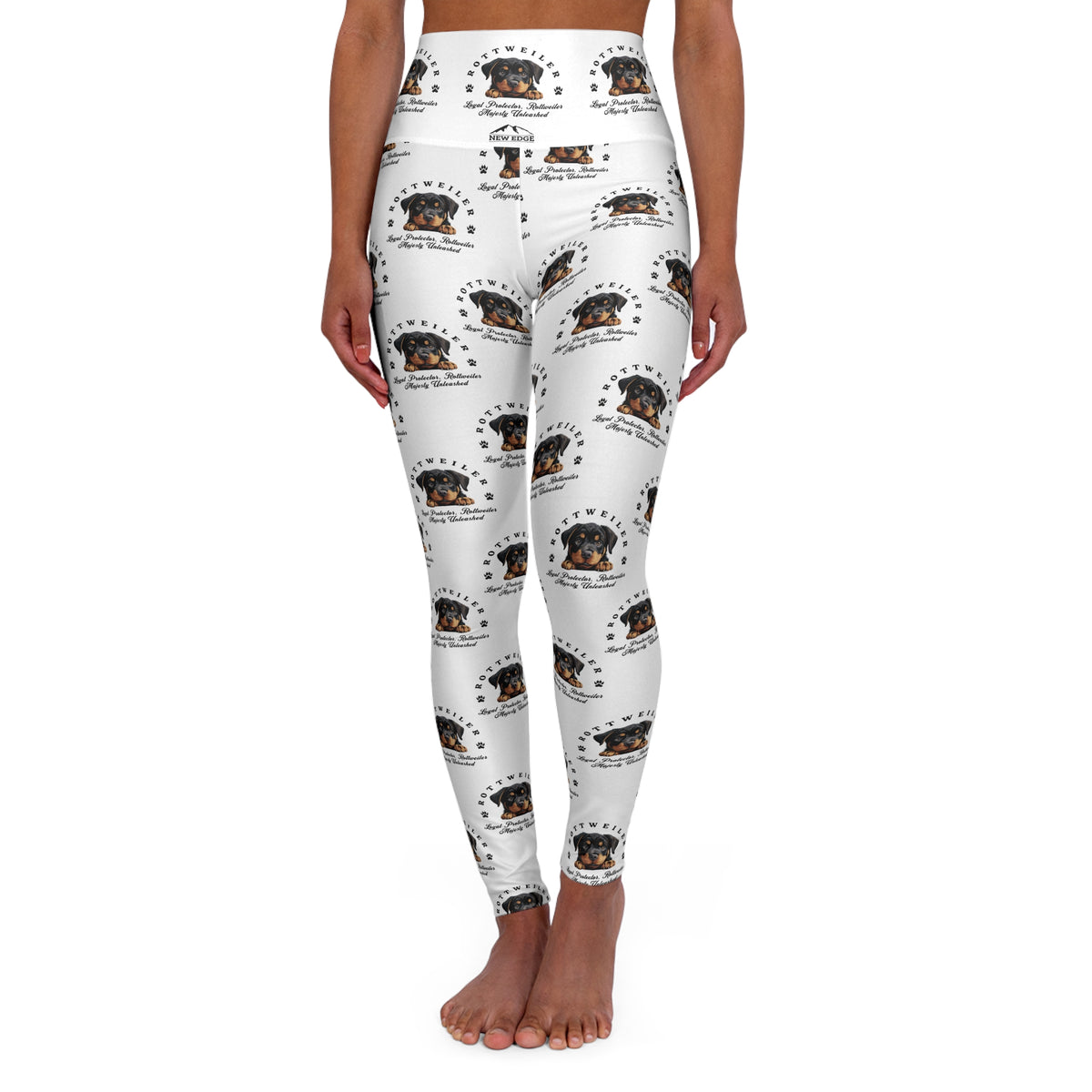 Loyal Protector&quot; Rottweiler-Themed Skinny High-Waisted Yoga Leggings – Majesty Unleashed with Every Step