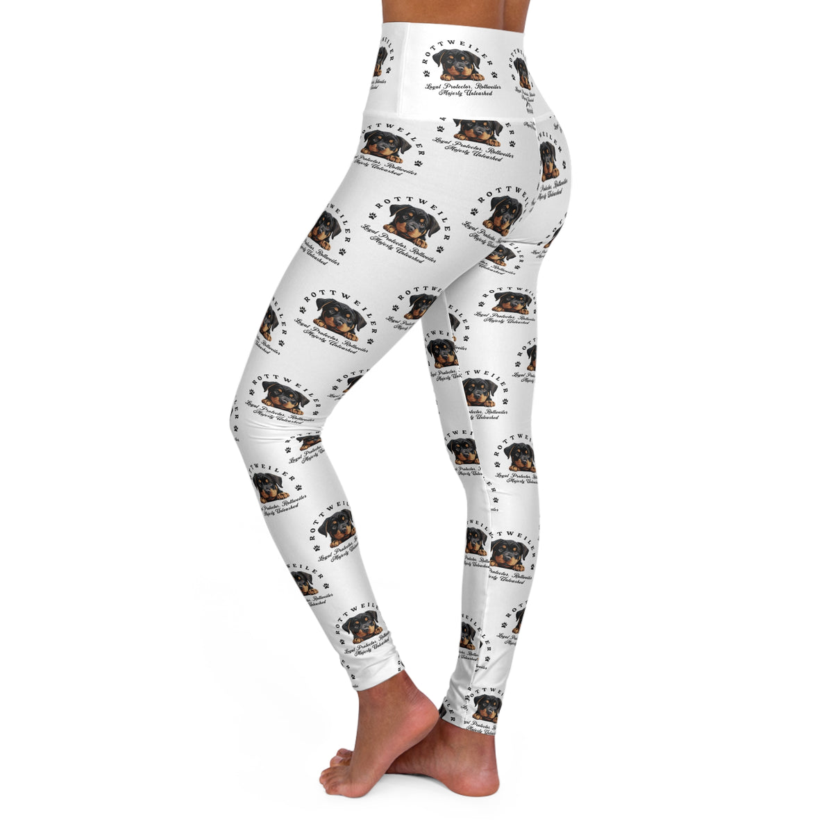 Loyal Protector&quot; Rottweiler-Themed Skinny High-Waisted Yoga Leggings – Majesty Unleashed with Every Step