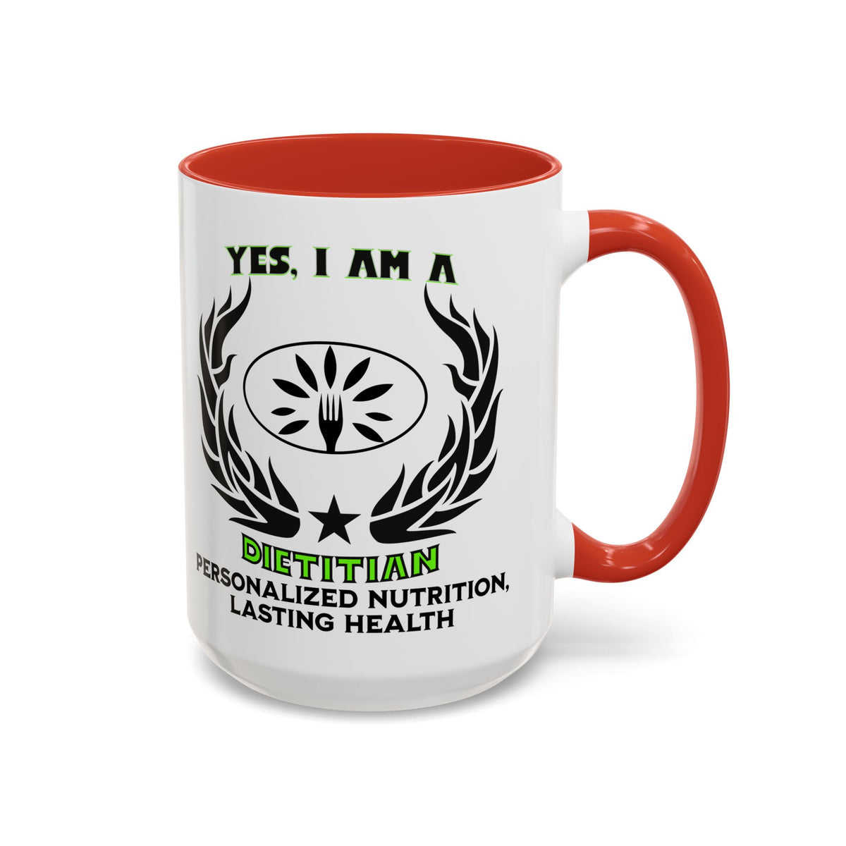 YES, I AM A DIETITIAN&quot; Ceramic Accent Mug | 11oz &amp; 15oz | Dietitian Gift | Personalized Nutrition Mug | Dietitian Slogan Cup