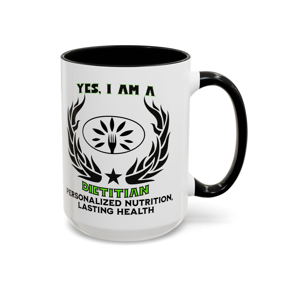 YES, I AM A DIETITIAN&quot; Ceramic Accent Mug | 11oz &amp; 15oz | Dietitian Gift | Personalized Nutrition Mug | Dietitian Slogan Cup