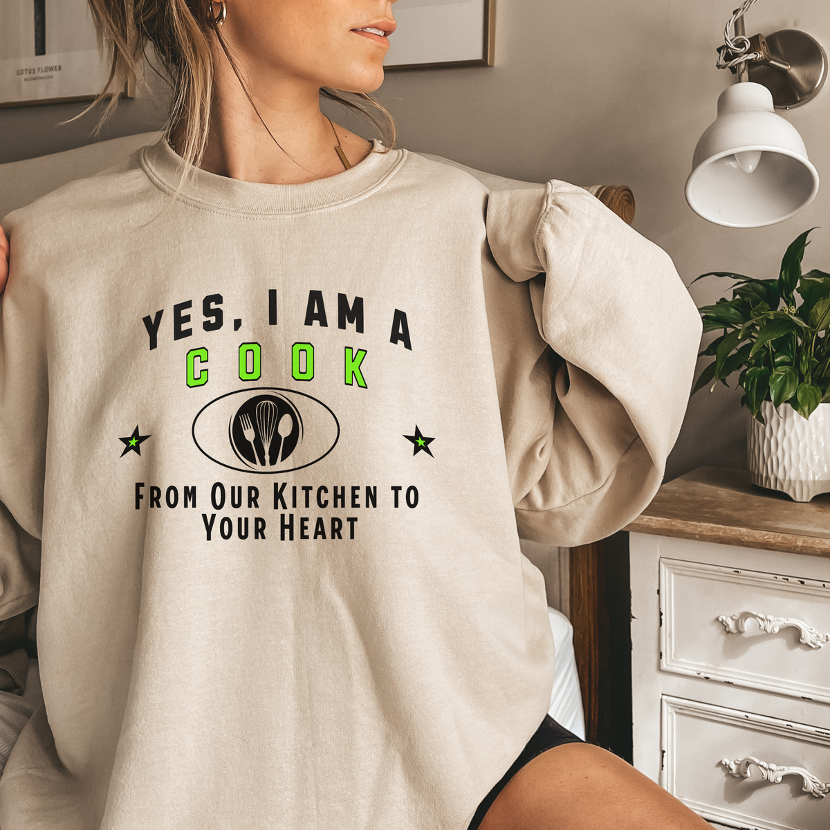 YES, I AM A COOK Crewneck Sweatshirt – From Our Kitchen to Your Heart