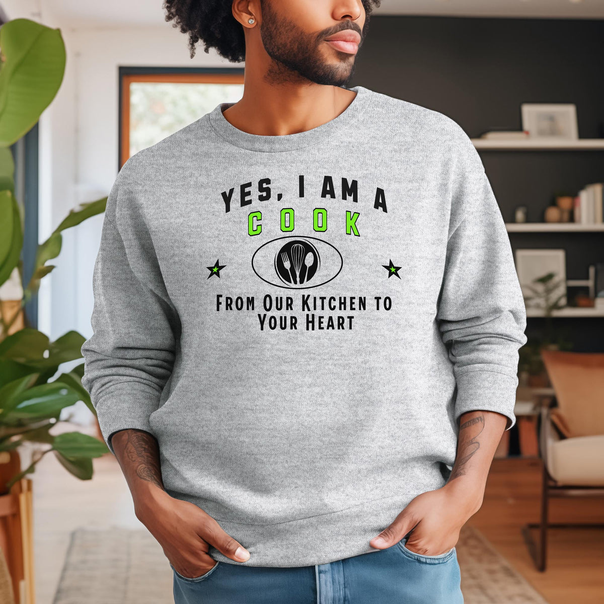 YES, I AM A COOK Crewneck Sweatshirt – From Our Kitchen to Your Heart