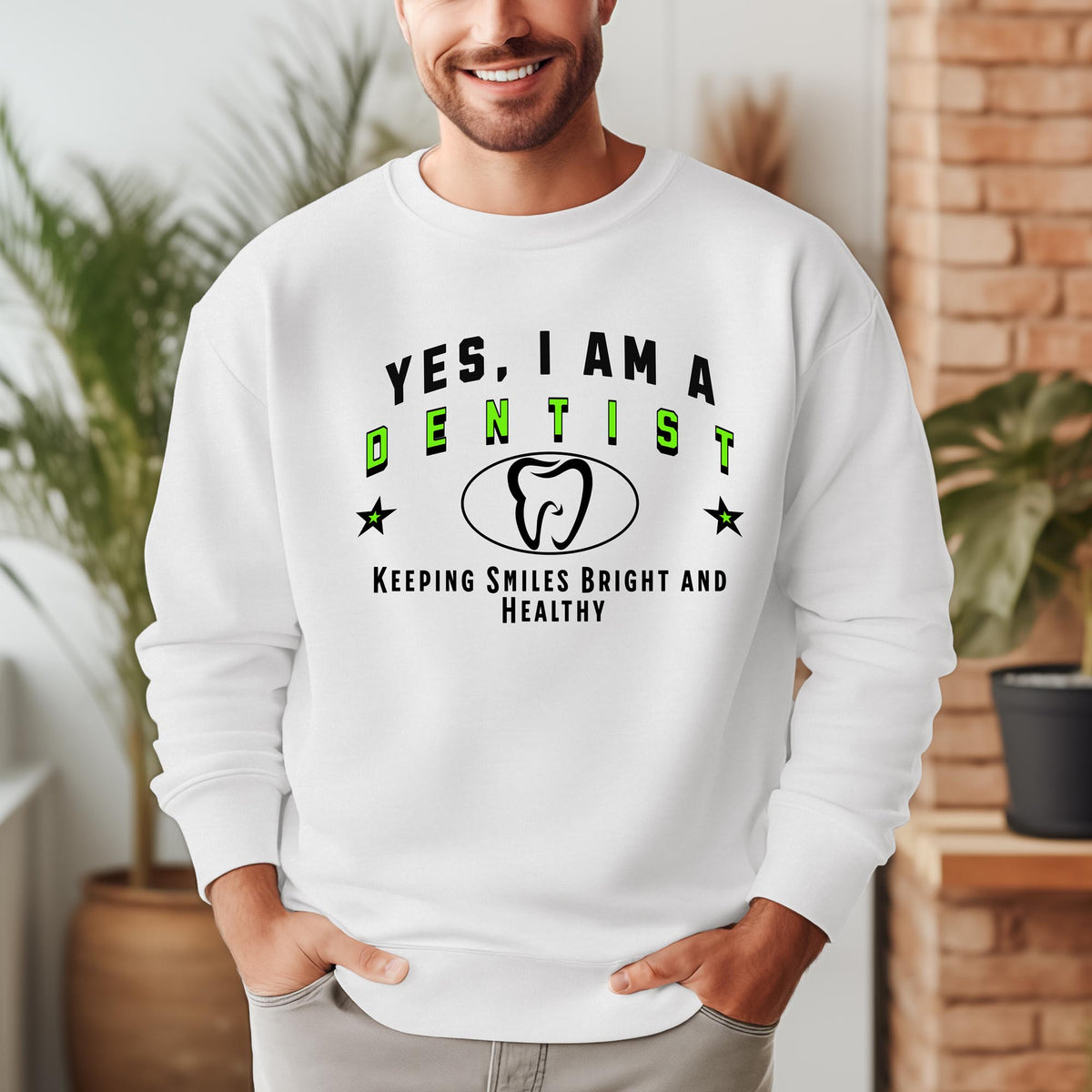 YES, I AM A DENTIST – Crewneck Sweatshirt for Dedicated Smile Keepers and Dental Health Advocates