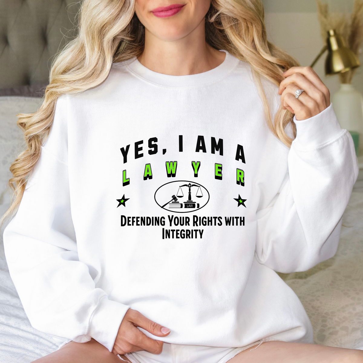 YES, I AM A LAWYER – Crewneck Sweatshirt for Dedicated Legal Defenders Committed to Justice and Integrity