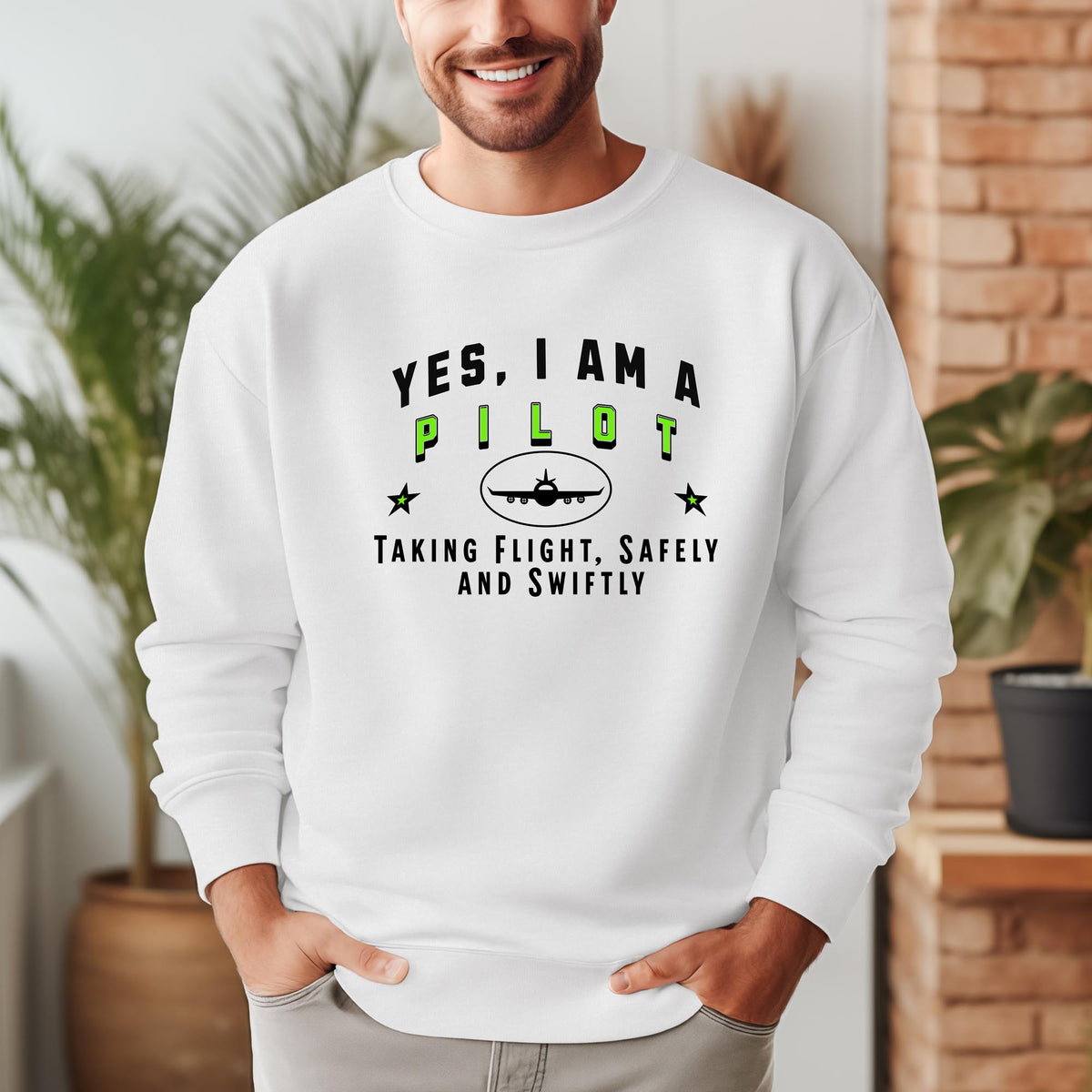 YES, I AM A PILOT&quot; Crewneck Sweatshirt – Taking Flight, Safely and Swiftly