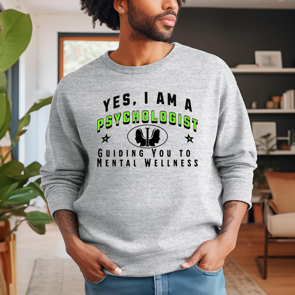 YES, I AM A PSYCHOLOGIST&quot; Crewneck Sweatshirt – Celebrating Mind, Heart, and Healing