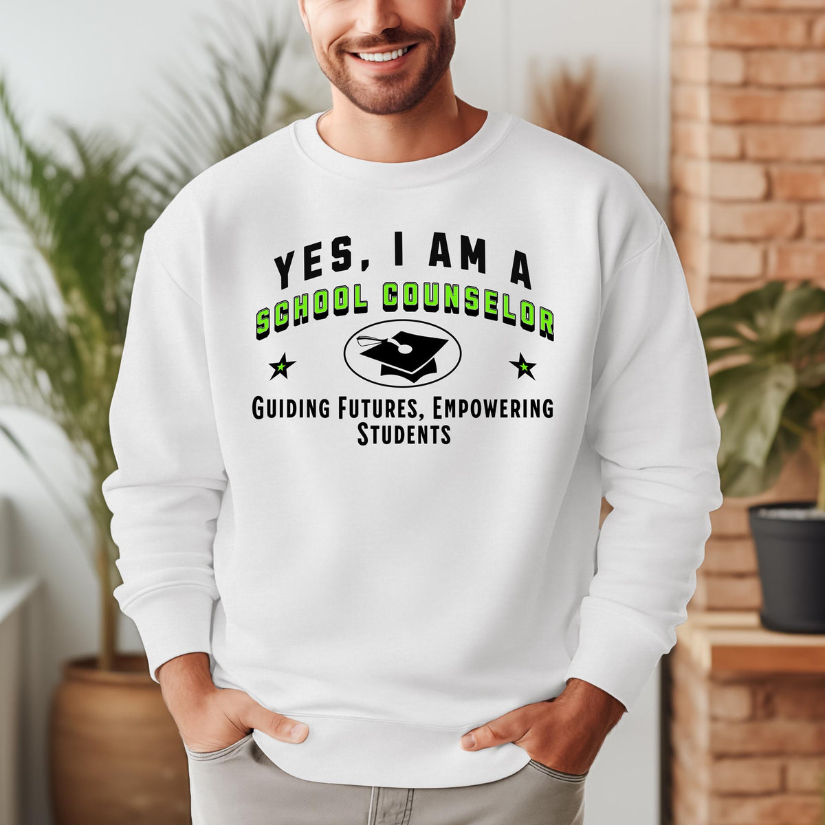 YES, I AM A SCHOOL COUNSELOR&quot; Crewneck Sweatshirt – Guiding Futures, Empowering Students