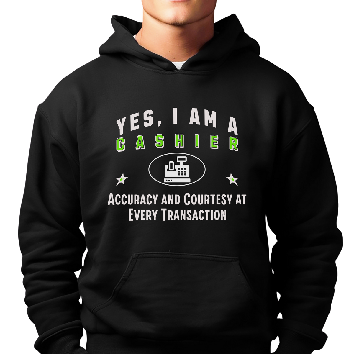 Cashier Unisex Hoodie – Accuracy and Courtesy at Every Transaction | Proudly Serving with Precision and Professionalism