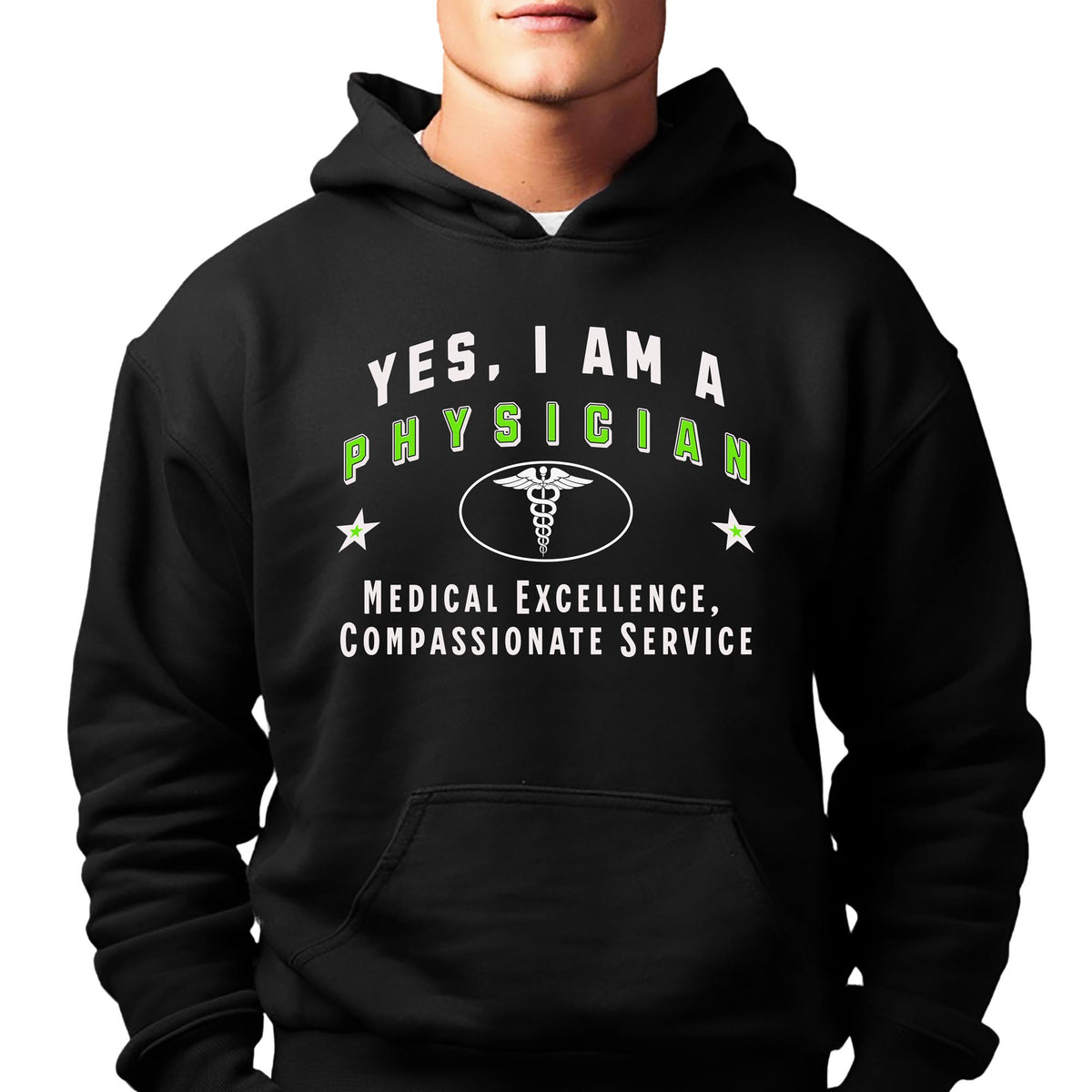 Physician Unisex Hoodie - Medical Excellence, Compassionate Service | Perfect Gift for Doctors and Healthcare Heroes