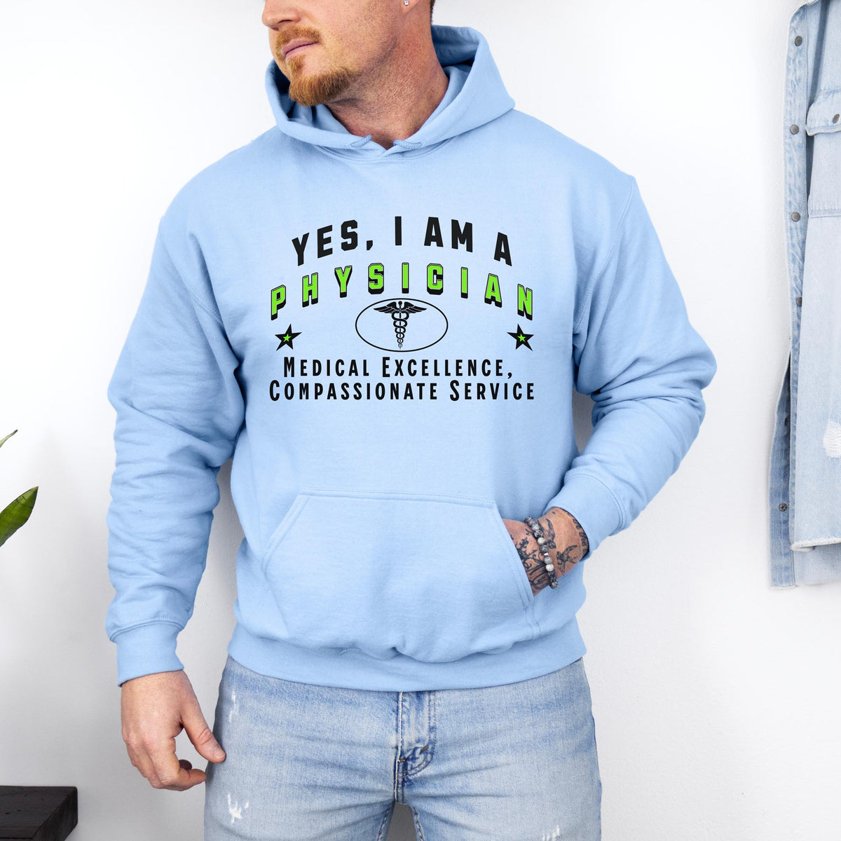 Physician Unisex Hoodie - Medical Excellence, Compassionate Service | Perfect Gift for Doctors and Healthcare Heroes