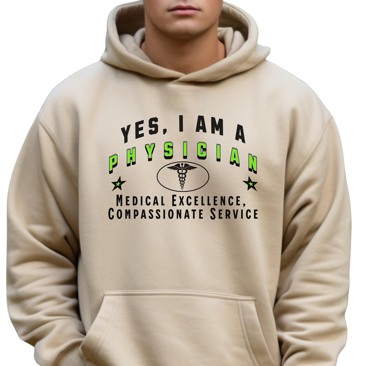 Physician Unisex Hoodie - Medical Excellence, Compassionate Service | Perfect Gift for Doctors and Healthcare Heroes