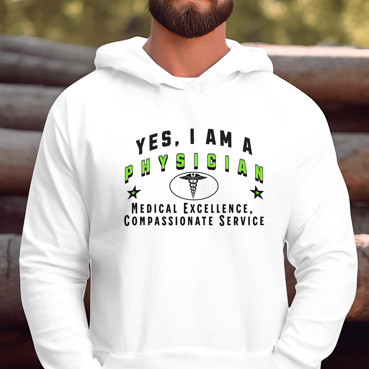 Physician Unisex Hoodie - Medical Excellence, Compassionate Service | Perfect Gift for Doctors and Healthcare Heroes