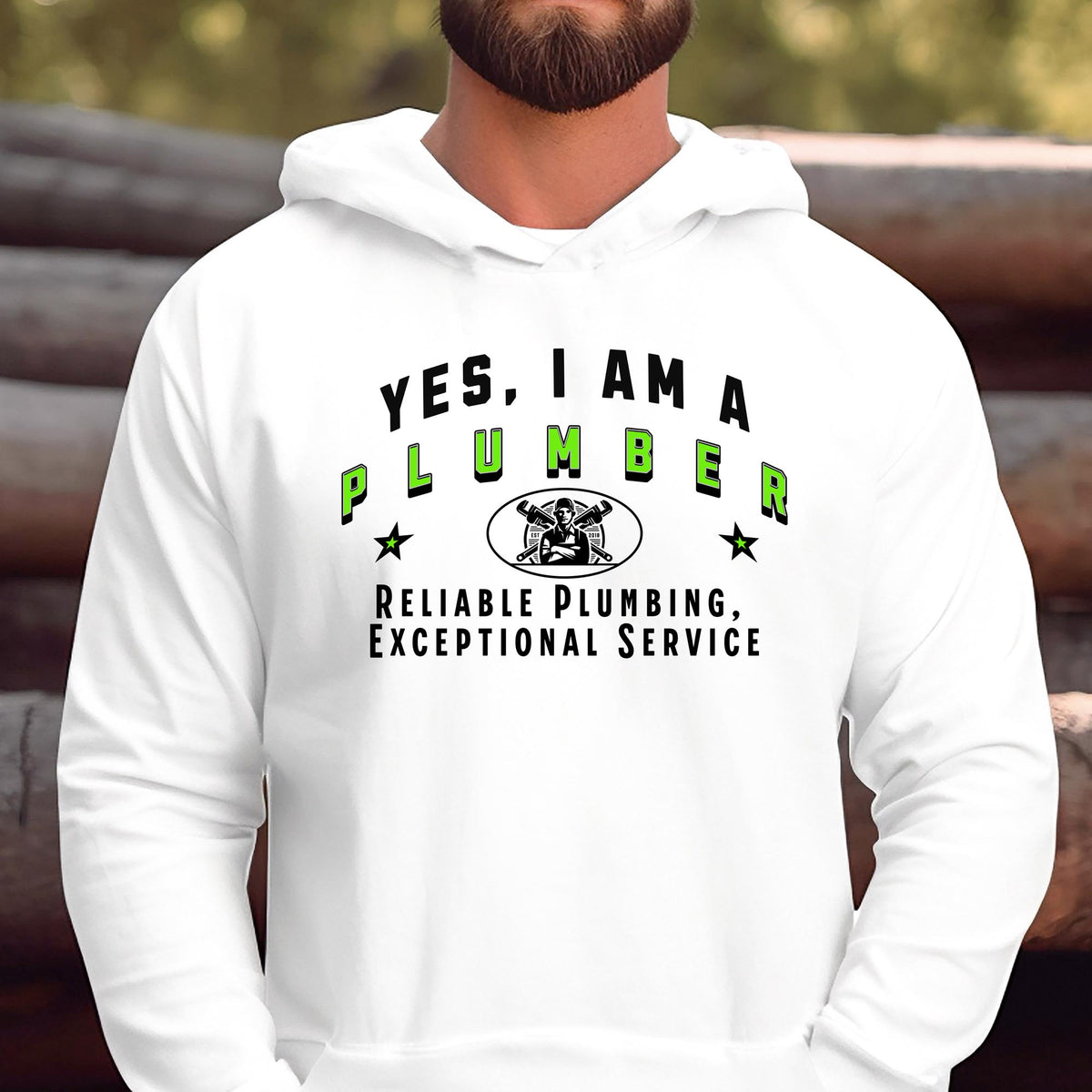 Plumber Hoodie - &#39;YES, I AM A PLUMBER&#39; Unisex Sweatshirt | Reliable Plumbing, Exceptional Service | Perfect Gift for Plumbers