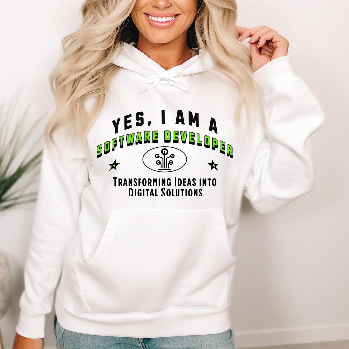 Software Developer Hoodie - &#39;YES, I AM A SOFTWARE DEVELOPER&#39; Unisex Sweatshirt | Transforming Ideas into Digital Solutions | Tech Gift