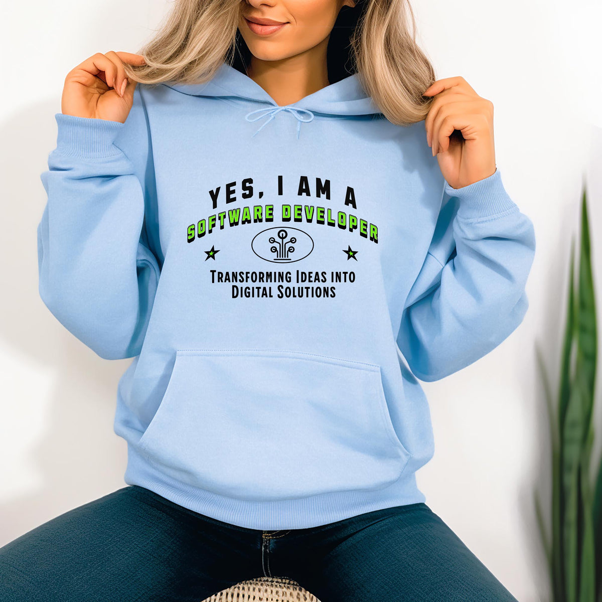 Software Developer Hoodie - &#39;YES, I AM A SOFTWARE DEVELOPER&#39; Unisex Sweatshirt | Transforming Ideas into Digital Solutions | Tech Gift