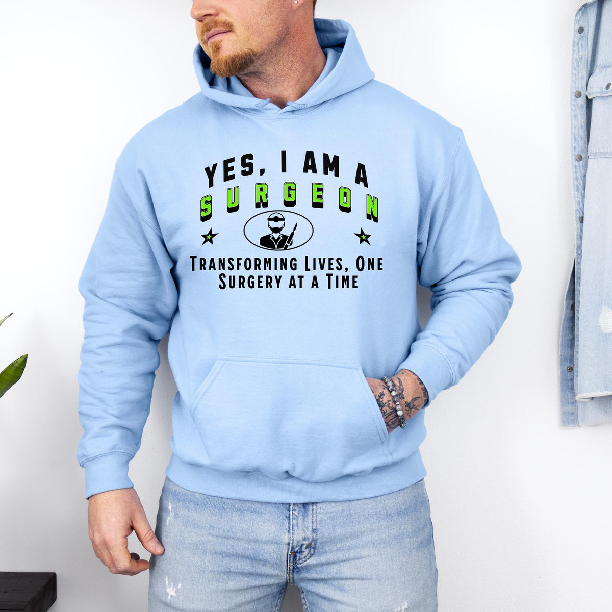 Surgeon Hoodie - &#39;YES, I AM A SURGEON&#39; Unisex Sweatshirt | Transforming Lives, One Surgery at a Time | Medical Professional Gift