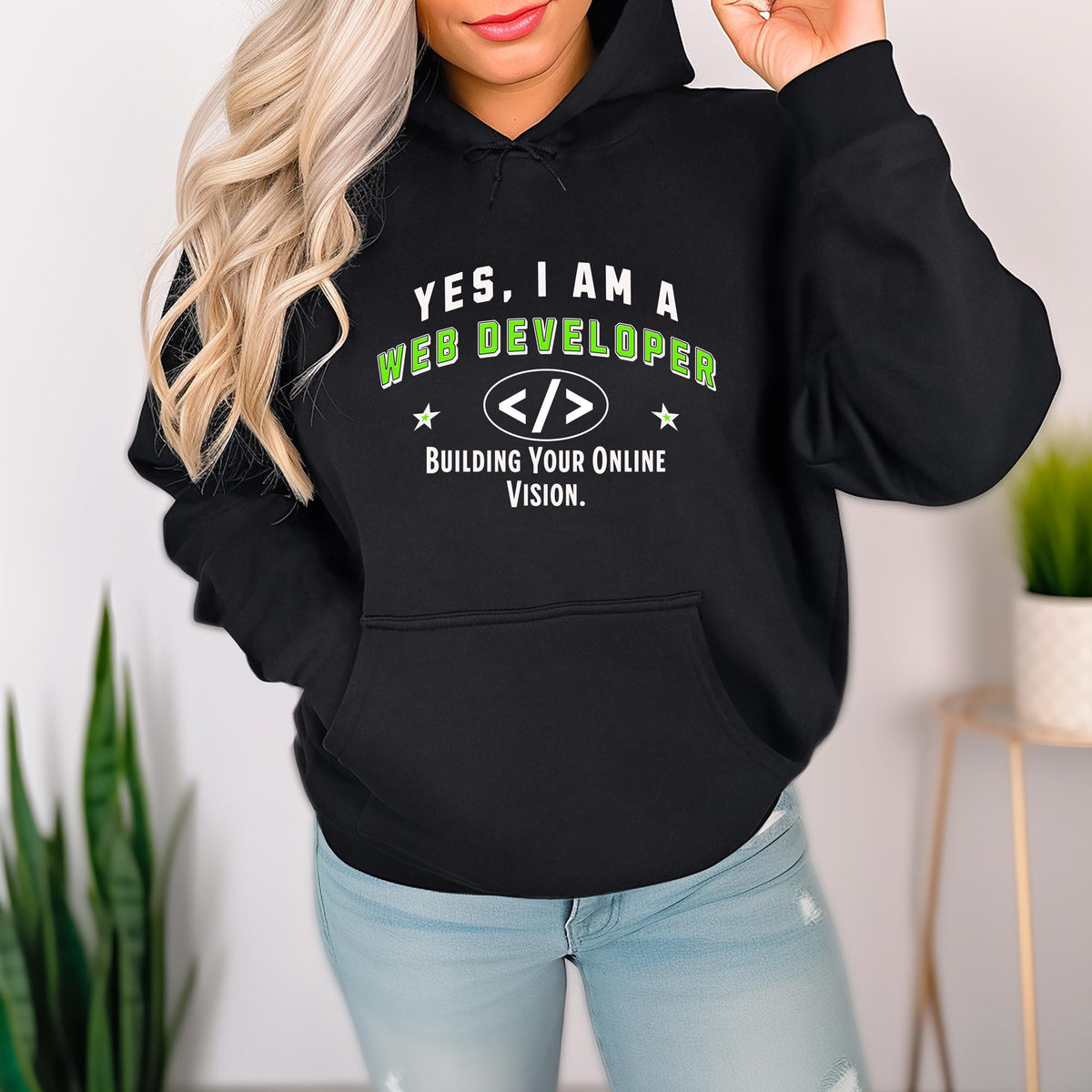 Web Developer Hoodie - &#39;YES, I AM A WEB DEVELOPER&#39; Unisex Sweatshirt | Building Business Online Vision | Perfect Gift for Tech Pros