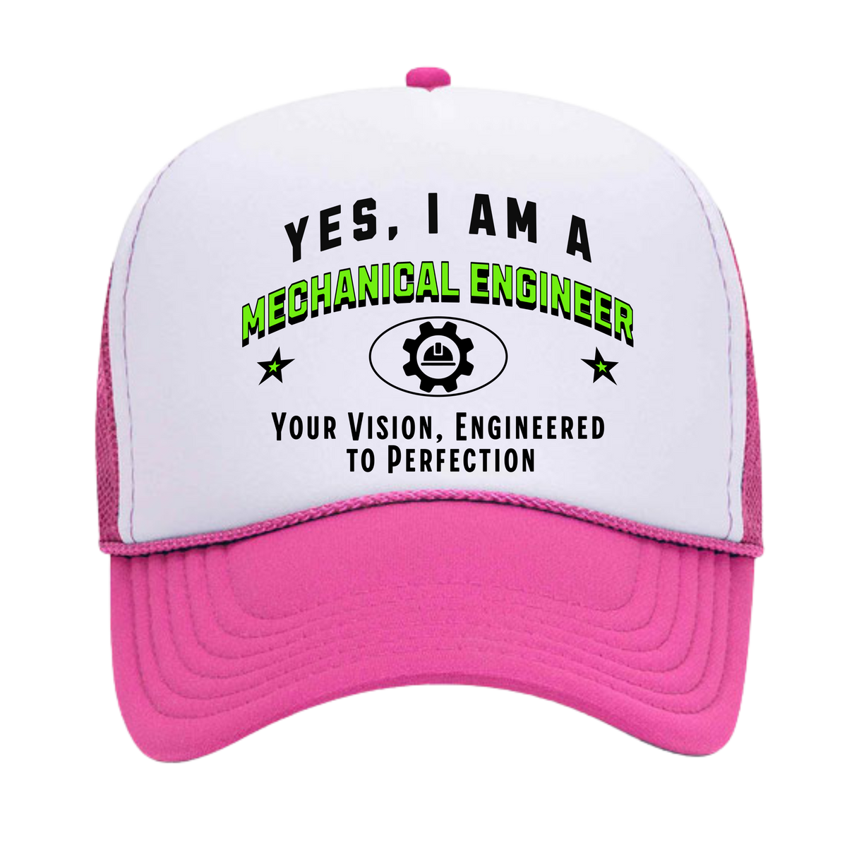 YES, I AM A MECHANICAL ENGINEER&quot; Trucker Hat – Your Vision, Engineered to Perfection | Adjustable Mesh-Back Cap for Engineers