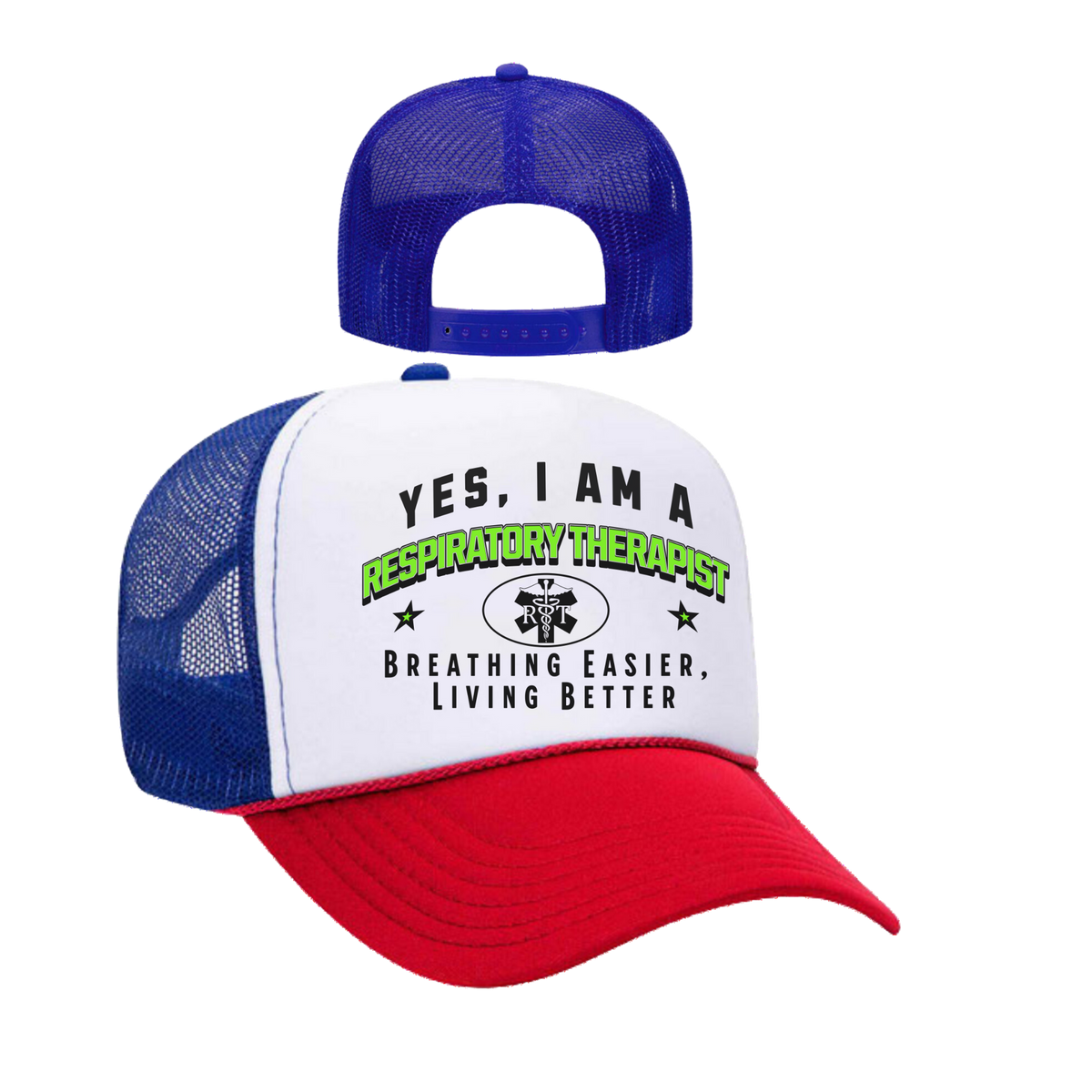 YES, I AM A RESPIRATORY THERAPIST&quot; Trucker Hat – Breathing Easier, Living Better | Adjustable Mesh-Back Cap for Healthcare Professionals