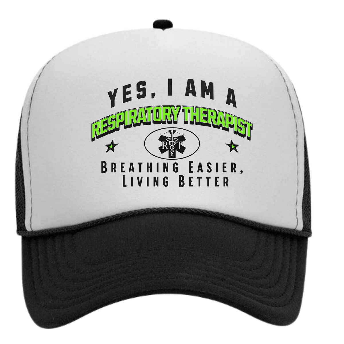 YES, I AM A RESPIRATORY THERAPIST&quot; Trucker Hat – Breathing Easier, Living Better | Adjustable Mesh-Back Cap for Healthcare Professionals