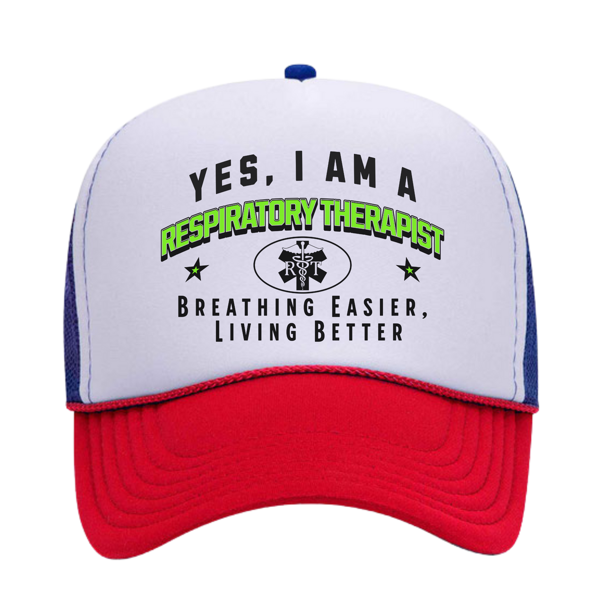 YES, I AM A RESPIRATORY THERAPIST&quot; Trucker Hat – Breathing Easier, Living Better | Adjustable Mesh-Back Cap for Healthcare Professionals