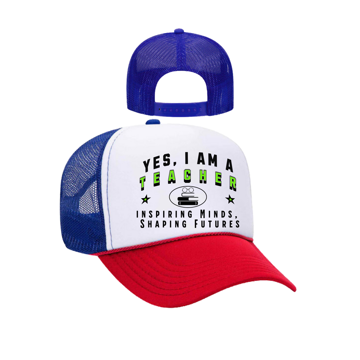 YES, I AM A TEACHER&quot; Trucker Hat – Inspiring Minds, Shaping Futures | Adjustable Mesh-Back Cap for Educators