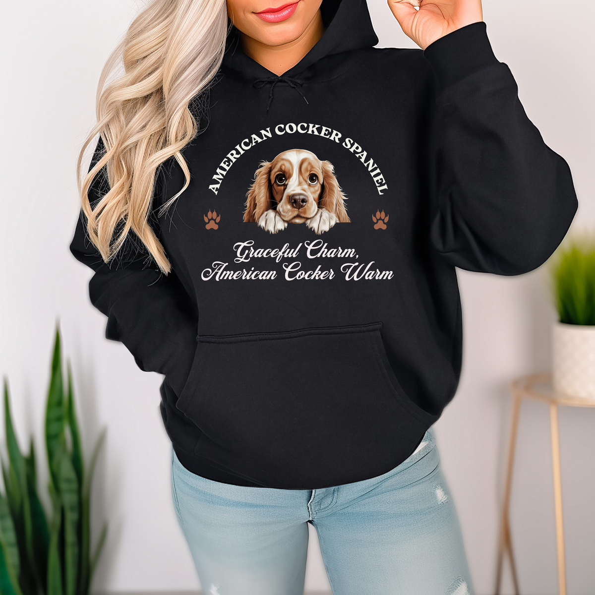 Graceful Charm American Cocker Hoodie – Cozy Unisex Dog Lover Apparel for Everyday Comfort and Style